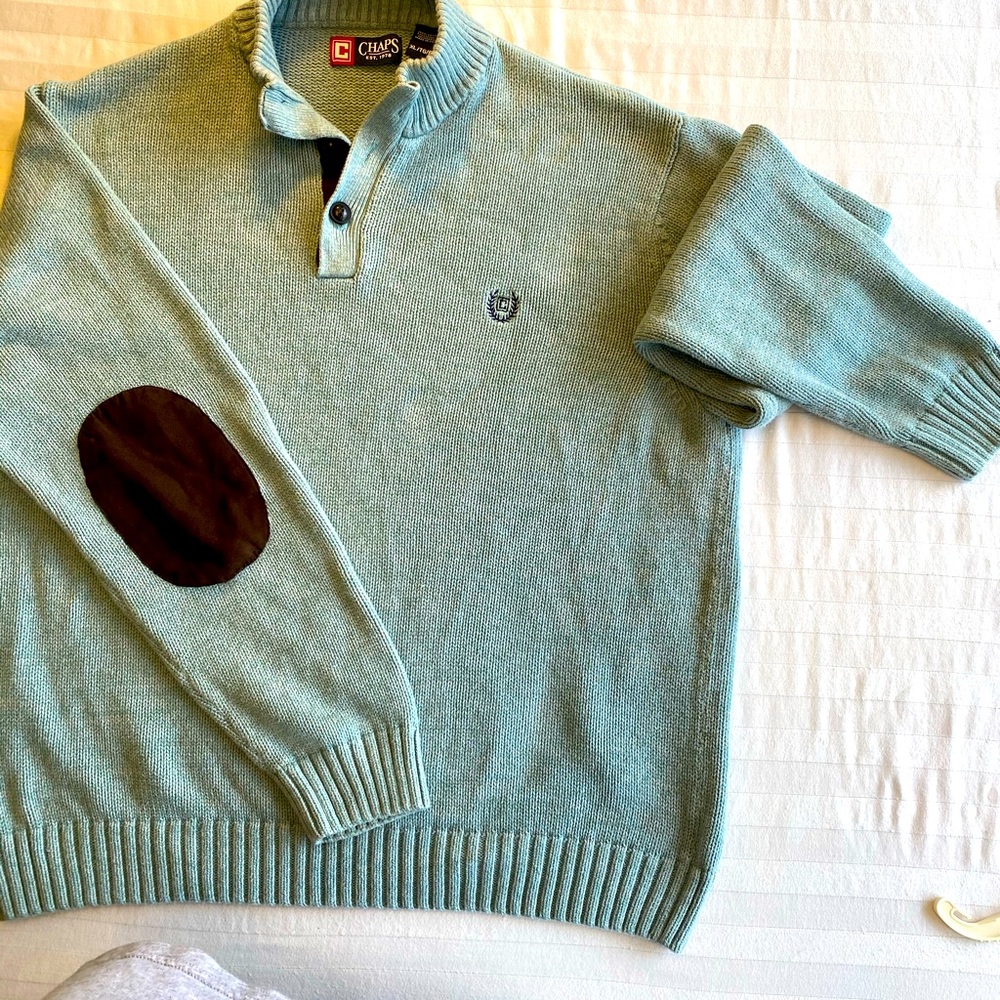 Teal colored Chaps Sweater. XL/L